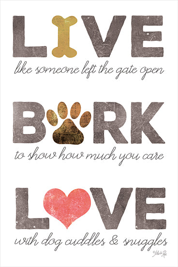 Marla Rae MAZ5670 - MAZ5670 - Live, Bark, Love - 12x18 Live, Bark, Love, Pets, Dogs, Dog Rules, Signs from Penny Lane