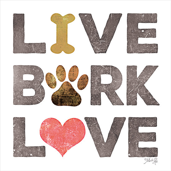 Marla Rae MAZ5671 - MAZ5671 - Live, Bark, Love - 12x12 Live, Bark, Love, Pets, Dogs, Signs from Penny Lane