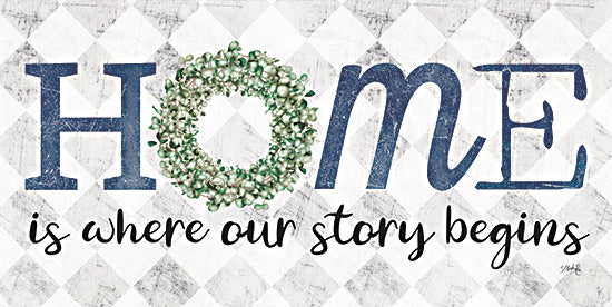 Marla Rae MAZ5690 - MAZ5690 - Home is Where Our Story Begins    - 18x9 Home, Story Begins, Family, Wreath, Signs, Eucalyptus from Penny Lane