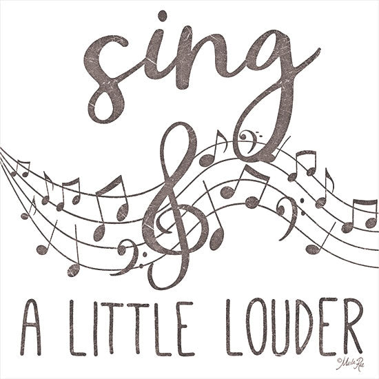 Marla Rae MAZ5717 - MAZ5717 - Sing a Little Louder - 12x12 Sing, Musical Notes, Song, Music, Staff, Calligraphy, Signs from Penny Lane