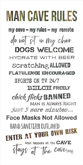 Marla Rae MAZ5750 - MAZ5750 - Man Cave Rules I - 12x24 Man Cave Rules, Rules, Masculine, Humorous, Signs from Penny Lane