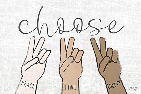 Marla Rae MAZ5777 - MAZ5777 - Choose Peace, Love and Unity - 16x12 Choose Peace, Love and Unity, Hands, Races, Ethnicity, Peace Sign, Tween from Penny Lane