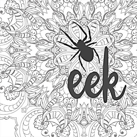 Marla Rae MAZ5786 - MAZ5786 - Spider Eek - 12x12 Spider, Eek, Signs, Design, Web, Halloween, Black & White from Penny Lane