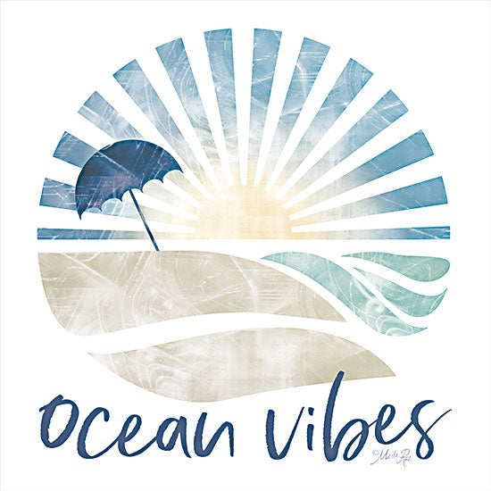 Marla Rae MAZ5788 - MAZ5788 - Ocean Vibes - 12x12 Ocean Vibes, Coastal, Umbrella, Summer, Sunshine, Signs from Penny Lane