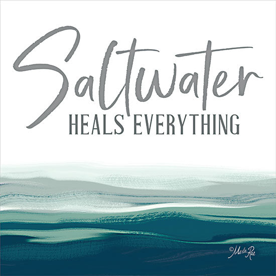 Marla Rae MAZ5792 - MAZ5792 - Saltwater Heals Everything - 12x12 Saltwater Heals Everything, Coastal, Waves, Signs from Penny Lane
