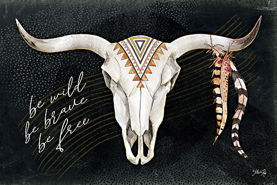 Marla Rae MAZ5819 - MAZ5819 - Be Wild I - 18x12 Be Wild, Skull, Feathers, Southwestern, Tribal Pattern, Signs from Penny Lane