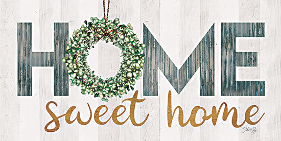 Marla Rae MAZ5841 - MAZ5841 - Home Sweet Home - 18x9 Home, Home Sweet Home, Family, Wreath, Greenery, Calligraphy, Signs from Penny Lane