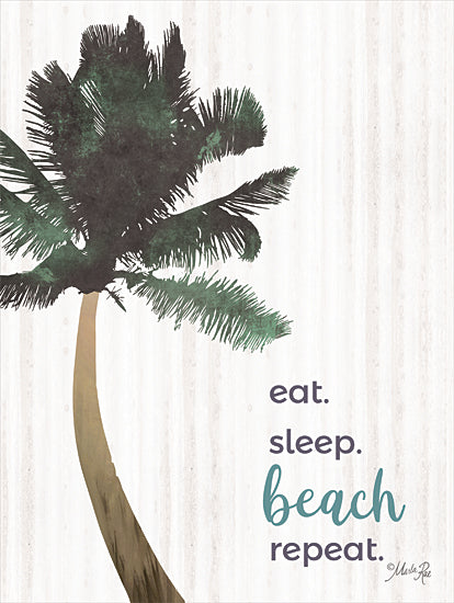 Marla Rae MAZ5883 - MAZ5883 - Eat, Sleep, Beach, Repeat - 12x16 Tropical, Summer, Leisure, Palm Tree, Eat, Sleep, Beach, Repeat, Typography, Signs, Textual Art, Coastal from Penny Lane