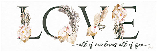 Marla Rae MAZ5900A - MAZ5900A - Boho Love - 36x12 Inspirational, Love, All of Me Loves All of You, Typography, Signs, Textual Art, Bohemian, Feathers, Nature from Penny Lane