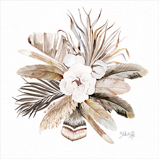 Marla Rae MAZ5909 - MAZ5909 - Boho Bouquet 1 - 12x12 Feathers, Nature, Flower, White Flower, Bouquet, Bohemian from Penny Lane