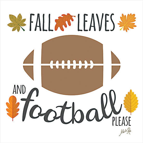 Marla Rae MAZ5961 - MAZ5961 - Fall Leaves and Football - 12x12 Sports, Football, Leaves, Fall Leaves and Football Please, Typography, Signs, Textual Art, Masculine from Penny Lane