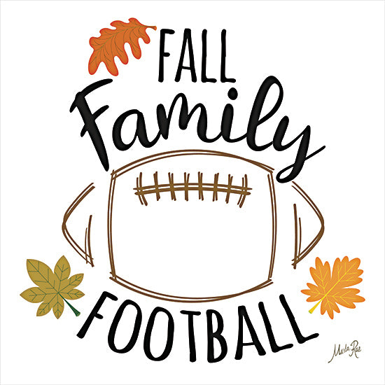 Marla Rae MAZ5962 - MAZ5962 - Fall Family Football - 12x12 Sports, Football, Leaves, Fall Family Football, Typography, Signs, Textual Art, Masculine from Penny Lane