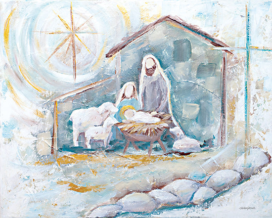 Mackenzie Kissell MKA105 - MKA105 - The Star - 16x12 Christmas, Holidays, Nativity, Holy Family, Sheep, Manger, Star, Abstract, Religious, Winter from Penny Lane