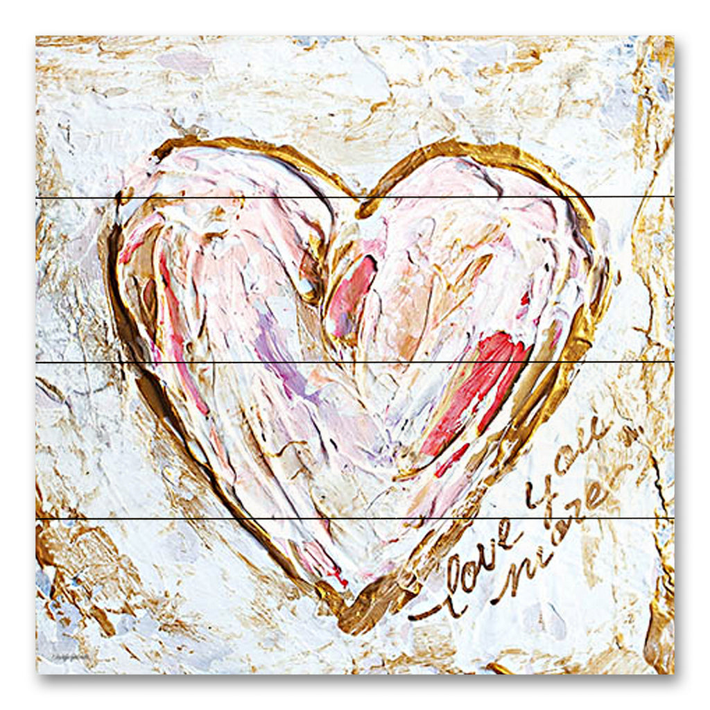 Mackenzie Kissell MKA137PAL - MKA137PAL - Love You More Heart II - 12x12 Heart, Love, Abstract, Textual Art, Valentine's Day, Love You More, Typography, Signs from Penny Lane