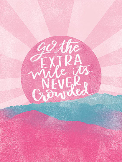 Misty Michelle MMD386 - MMD386 - Go the Extra Mile - 12x16 Go the Extra Mile, Pink and Teal, Contemporary, Tween, Signs, Abstract from Penny Lane