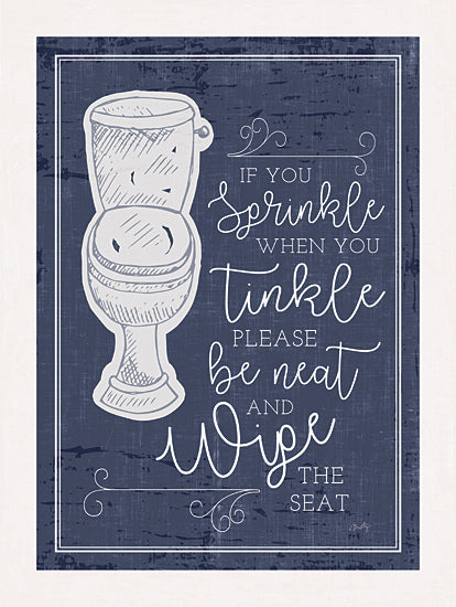 Misty Michelle MMD407 - MMD407 - Sprinkle Tinkle - 12x16 Sprinkle Tinkle, Bath, Bathroom, Blue and White, Rustic, Humorous,  Country, Signs from Penny Lane