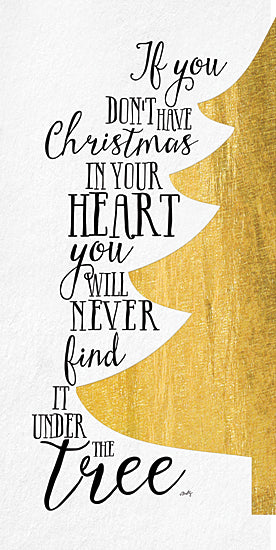 Misty Michelle MMD411 - MMD411 - Christmas in Your Heart    - 12x24 Christmas in Your Heart, Christmas Tree, Black, White, Gold, Motivational, Signs from Penny Lane