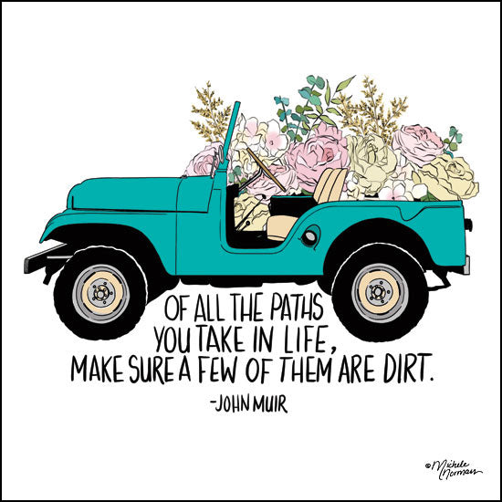 MN139 - Floral Jeep - 12x12