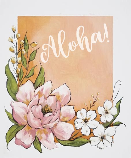 Michele Norman MN207 - MN207 - Aloha    - 12x16 Signs, Typography, Aloha, Flowers from Penny Lane