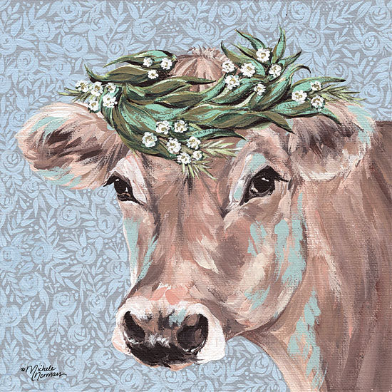 Michele Norman MN209 - MN209 - Josephine  - 12x12 Cow, Portrait, Flower Crown, Country from Penny Lane