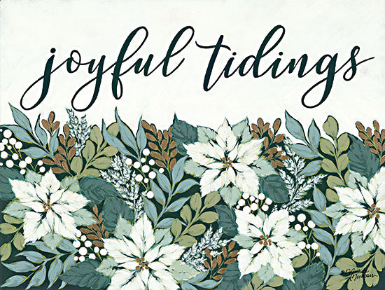 Michele Norman  MN286 - MN286 - Joyful Tidings - 16x12 Joyful Tidings, Flowers, Poinsettias, Greenery, Holidays, Calligraphy from Penny Lane