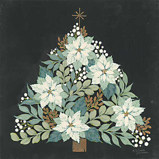 Michele Norman  MN287 - MN287 - Floral Christmas Tree - 12x12 Holidays, Christmas Tree, Flowers, Greenery, Poinsettias from Penny Lane