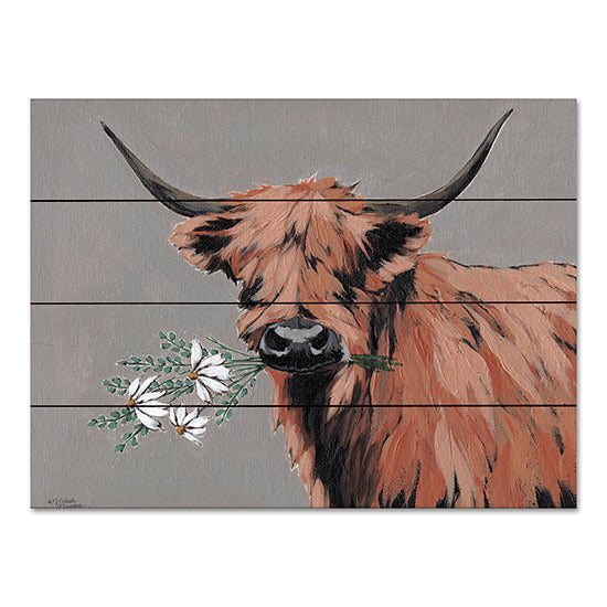 Michele Norman MN340PAL - MN340PAL - Daisy Mae - 16x12 Cow, Highland Cow, Flowers, Whimsical from Penny Lane