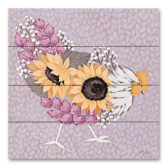 Michele Norman MN346PAL - MN346PAL - Sunflower Hen I - 12x12 Hen, Chicken, Sunflowers, Fall Flowers, Flowers, Whimsical from Penny Lane