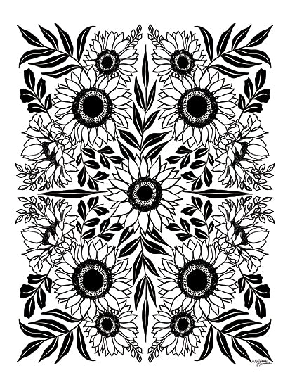 Michele Norman MN349 - MN349 - Sunflower Medley - 12x16 Flowers, Sunflowers, Black & White, Patterns, Drawing Print, Fall from Penny Lane