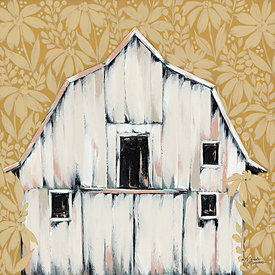 Michele Norman MN354 - MN354 - Daisies in the Barnyard - 12x12 Barn, White Barn, Daisies, Flowers, Shabby Chic, Decorative from Penny Lane