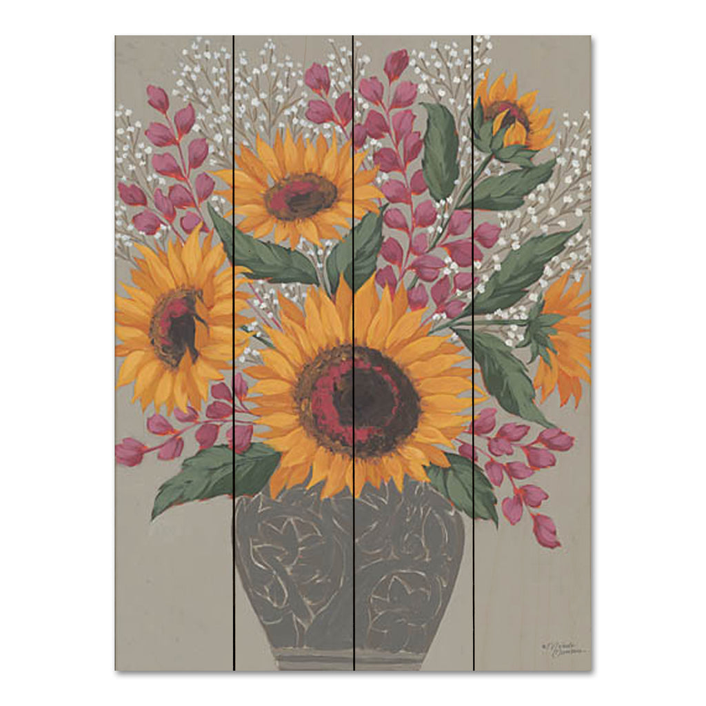 Michele Norman MN355PAL - MN355PAL - Sunny Autumn Day - 12x16 Flowers, Sunflowers, Fall, Bouquet, Vase from Penny Lane