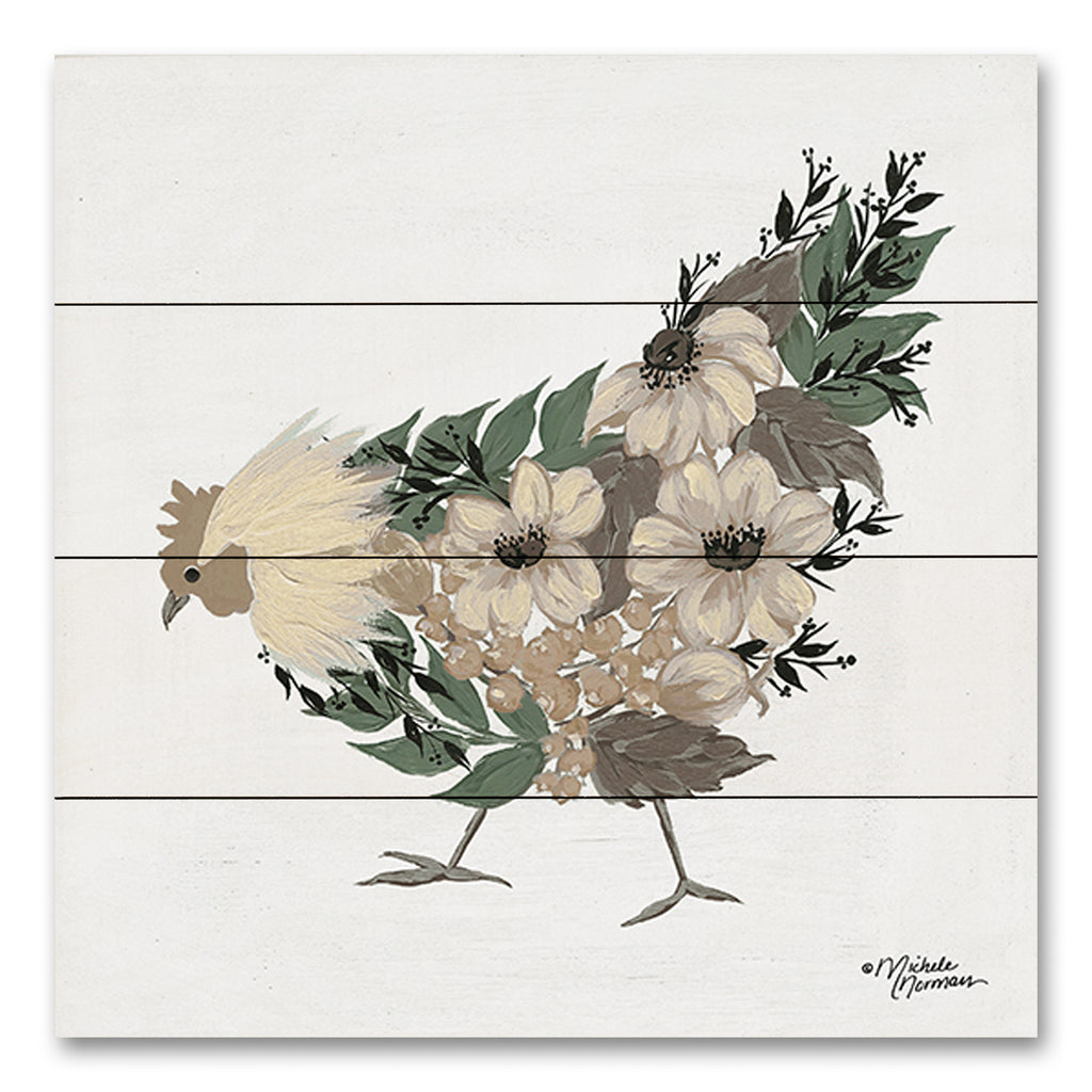 Michele Norman MN359PAL - MN359PAL - Floral Hen - 12x12 Whimsical, Hen, Chicken, Flowers, Fall Floral Hen, Farmhouse/Country from Penny Lane