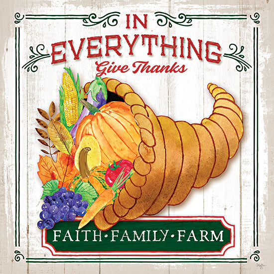 Mollie B. MOL2076 - MOL2076 - Give Thanks - 12x12 Give Thanks, Cornucopia, Thanksgiving, Fruit & Vegetables, Family, Seasons, Holidays from Penny Lane