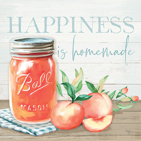 Mollie B. MOL2139 - MOL2139 - Happiness is Homemade - 12x12 Happiness is Homemade, Peaches, Peach Preserves, Mason Jar, Country, Signs from Penny Lane