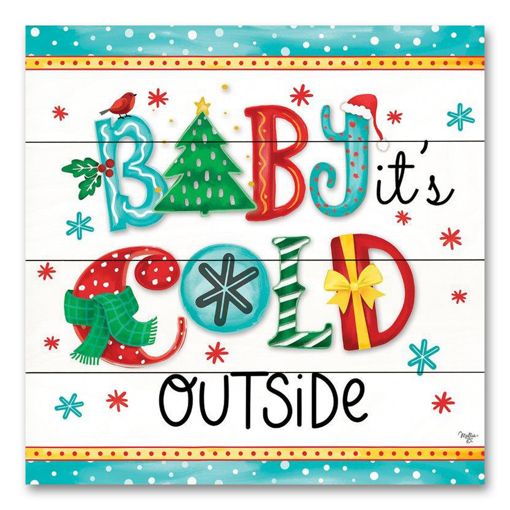 Mollie B. MOL2163PAL - MOL2163PAL - Baby It's Cold - 12x12 Christmas, Holidays, Typography, Baby It's Cold Outside, Christmas Song, Music, Christmas Icons from Penny Lane