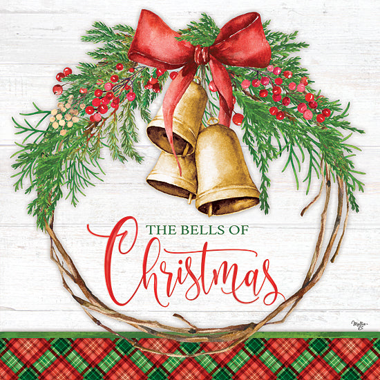 Mollie B. MOL2172 - MOL2172 - Bells of Christmas - 12x12 Christmas, Holidays, Bells, Wreath, Greenery, The Bells of Christmas, Typography, Signs from Penny Lane