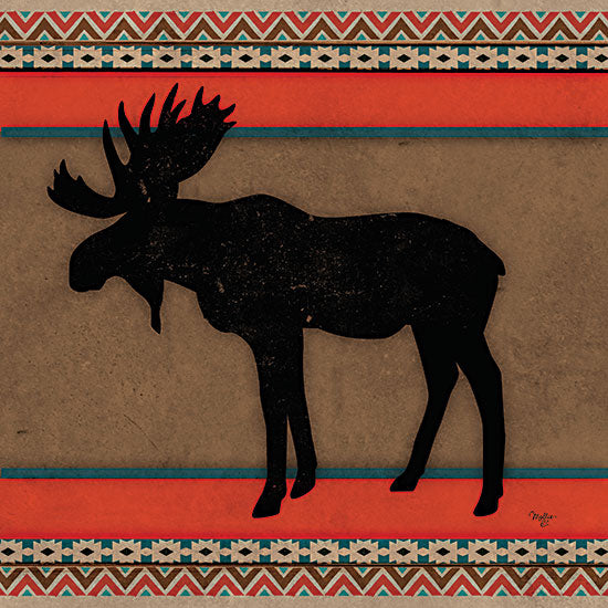 Mollie B. MOL2230 - MOL2230 - Out West Moose - 12x12 Lodge, Moose, Southwestern, Aztec Pattern, Pattern, Silhouette from Penny Lane