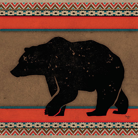 Mollie B. MOL2231 - MOL2231 - Out West Bear - 12x12 Lodge, Bear, Southwestern, Aztec Pattern, Pattern, Silhouette from Penny Lane