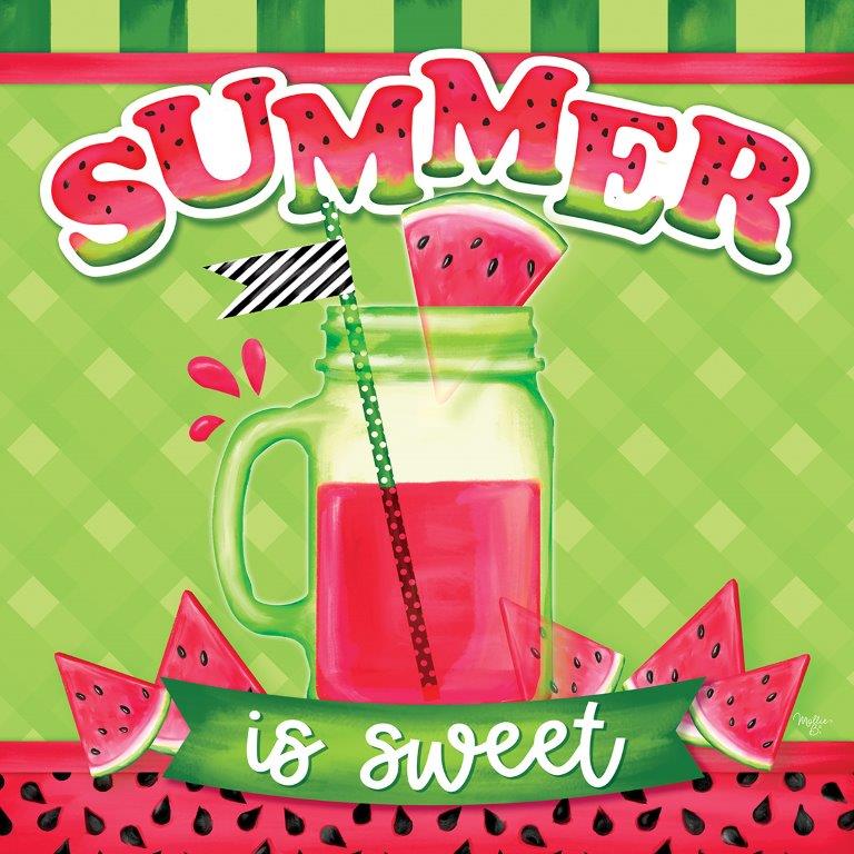 Mollie B. MOL2246 - MOL2246 - Summer is Sweet - 12x12 Summer, Watermelon, Typography, Signs, Summer is Sweet, Drinks, Picnics from Penny Lane