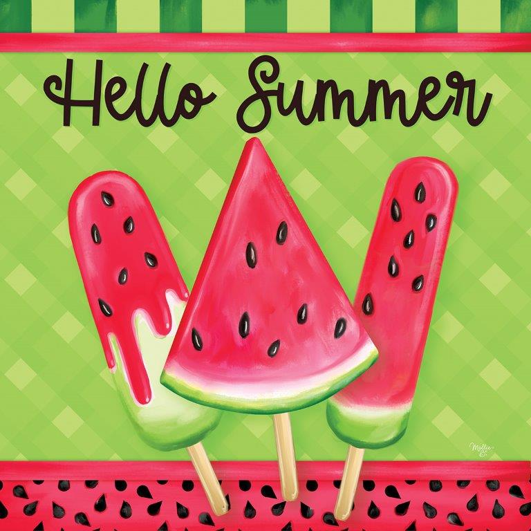 Mollie B. MOL2247 - MOL2247 - Hello Summer - 12x12 Summer, Watermelon, Typography, Signs, Hello Summer, Popsicles, Picnics from Penny Lane