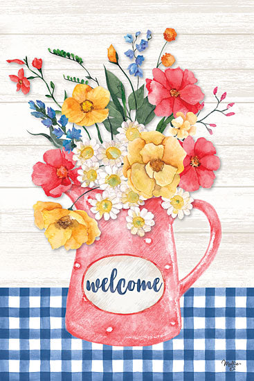 Mollie B. MOL2451 - MOL2451 - Americana Floral Pitcher - 12x18 Flowers, Bouquet, Pitcher, Spring, Spring Flowers, Welcome, Farmhouse/Country from Penny Lane
