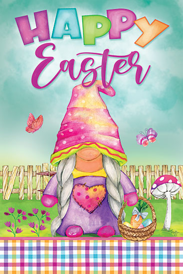 Mollie B. MOL2462 - MOL2462 - Easter Gnome - 12x18 Easter, Gnome, Whimsical, Happy Easter, Spring, Typography, Signs, Plaid, Decorative from Penny Lane