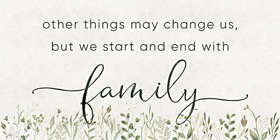 Mollie B. MOL2470 - MOL2470 - Start and End with Family - 18x9 Inspirational, Family, Start and End with Family, Typography, Signs, Greenery, Spring, Cottage/Country from Penny Lane