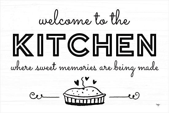 Mollie B. MOL2472 - MOL2472 - Welcome to the Kitchen - 18x12 Kitchen, Welcome, Welcome to the Kitchen, Sweet Memories, Typography, Signs, Textual Art, Black & White from Penny Lane