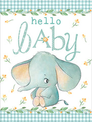 MOL2484 - Hello Baby Elephant Blue - 12x16