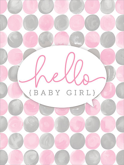 Mollie B. MOL2487 - MOL2487 - Hello Baby Girl - 12x16 New Baby, Baby, Polka Dots, Hello Baby Girl, Patterns, Typography, Signs from Penny Lane