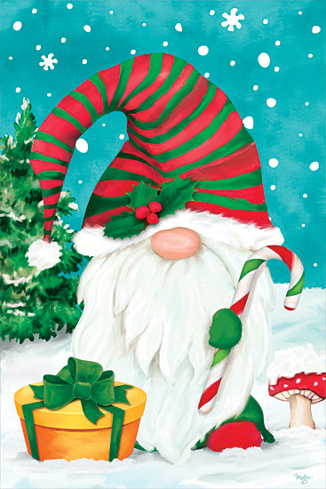 Mollie B. MOL2572 - MOL2572 - Candy Cane Christmas Gnome - 12x18 Christmas, Holiday, Gnome, Candy Cane, Presents, Whimsical, Winter, Snow from Penny Lane