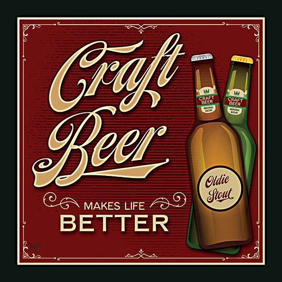 Mollie B. MOL2605 - MOL2605 - Craft Beer Makes Life Better - 12x12 Beer, Craft Beer Makes Life Better, Typography, Signs, Textual Art, Bottles of Beer, Bar, Masculine from Penny Lane