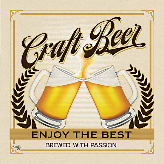 Mollie B. MOL2606 - MOL2606 - Craft Beer Enjoy the Best - 12x12 Beer, Craft Beer Enjoy the Best Brewed with Passion, Typography, Signs, Textual Art, Glasses of Beer, Bar, Masculine from Penny Lane