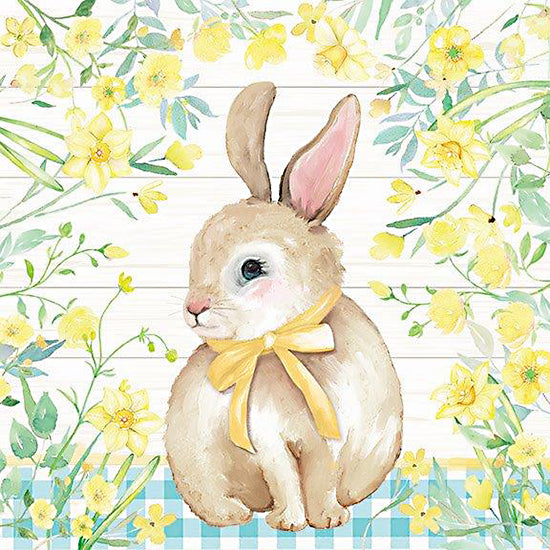 Mollie B. MOL2627 - MOL2627 - Easter Bunny & Daffodils I - 12x12 Easter, Easter Bunny, Rabbit, Flowers, Daffodils, Yellow Daffodils, Plaid, Spring from Penny Lane